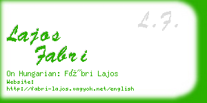 lajos fabri business card